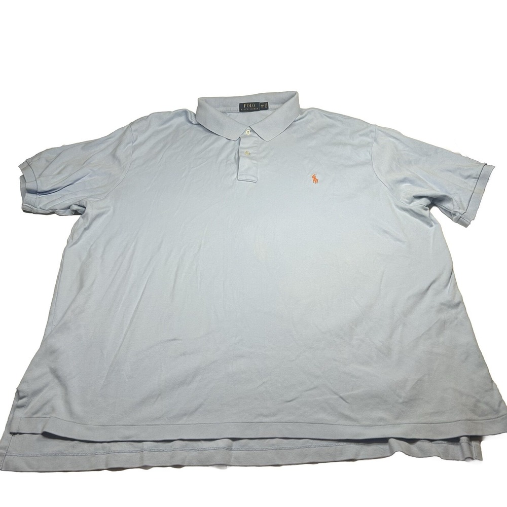 Ralph Lauren Polo Shirt Men's 3XB Blue Short Sleeve Pony‎ Classic *SPOTS/HOLE
